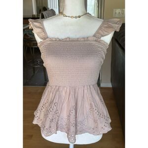 Japna Mauve Crop Top Women Size xs 100% Cotton CottageCore Boho